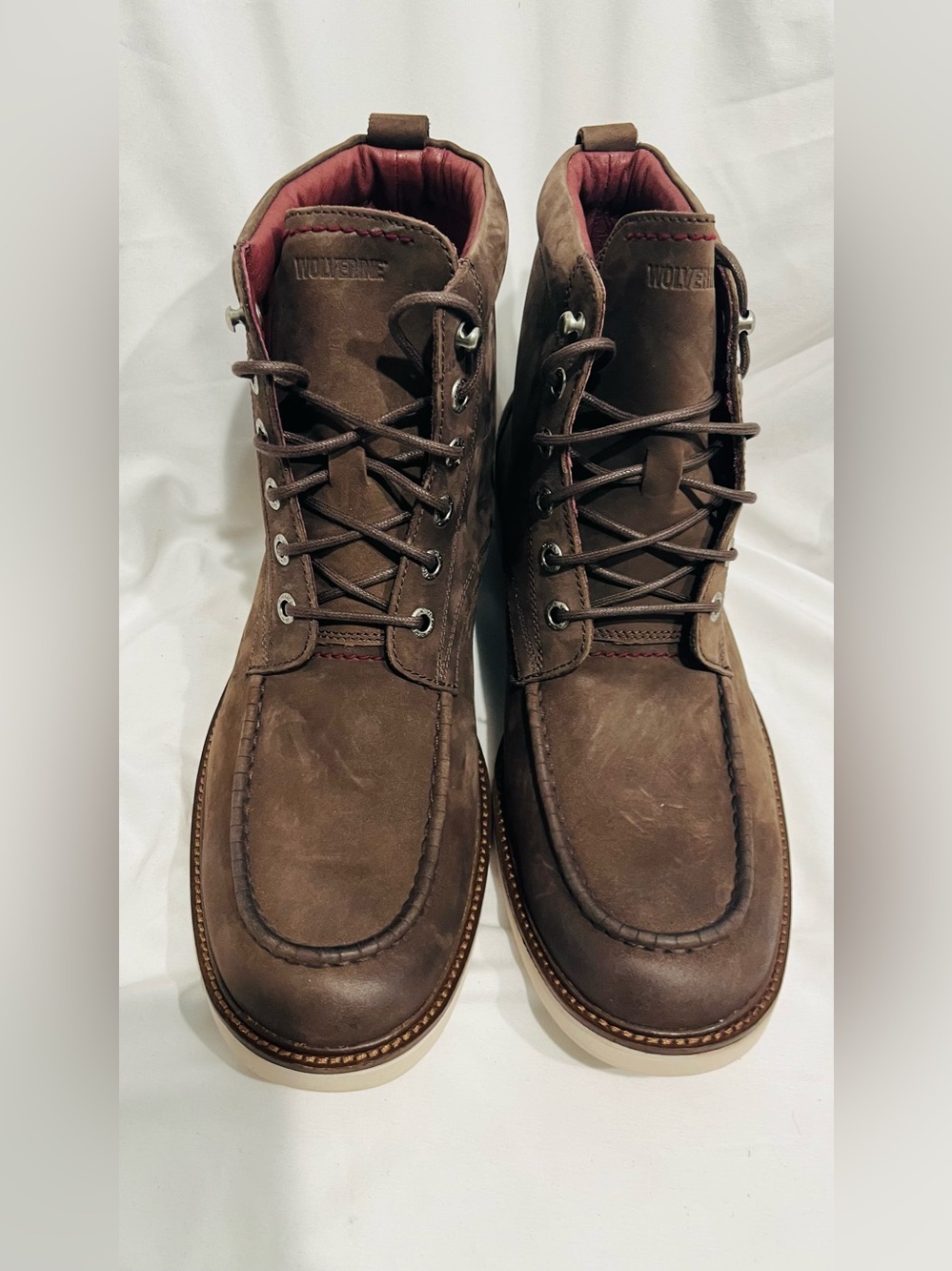 Wolverine Men’s Brown Leather Moc Toe Work Boots Size 9.5